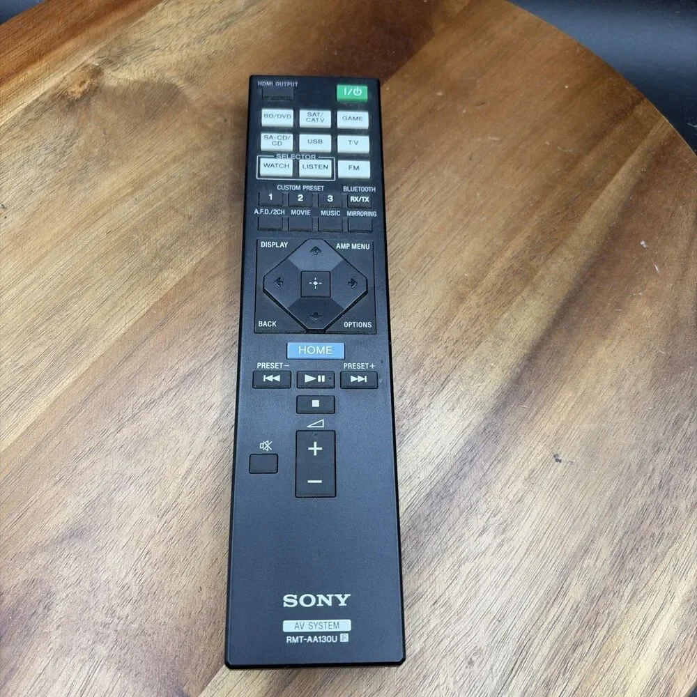 Sony RMT-AA130U AV System Remote Control, Used.  Pro Cleaned & Tested